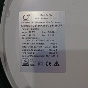 پنل خورشیدی مونو کریستال سان ارت مدل TDB156x156-72-P ظرفیت 350وات