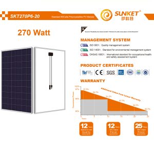 پنل خورشیدی سانکت مدل SKT270P6-20 ظرفیت 270 وات