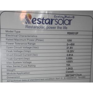 پنل خورشیدی رستار سولار مدلRSM010P